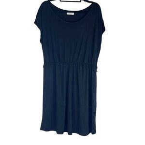 Bobbie Brooks 1X Plus Black Shift Mini Dress Elastic Waist Sleeveless Lagenlook